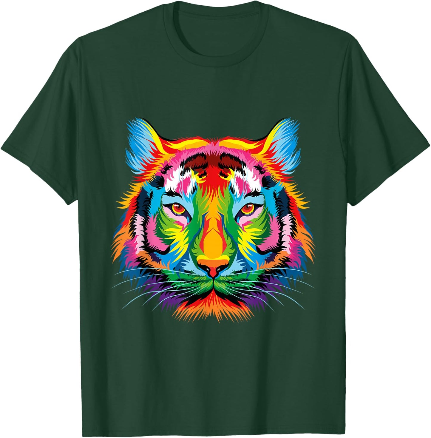 Bengal Tiger Pop Art Portrait For Colorful Tiger Lovers T-Shirt - T-Shirt | Forest
