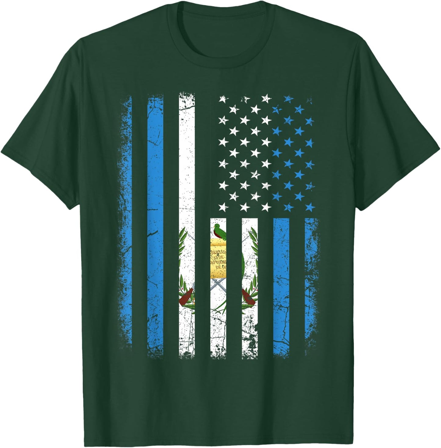 Guatemalan American Flag Guatemalan Roots Guatemala America T-Shirt - T-Shirt | Forest