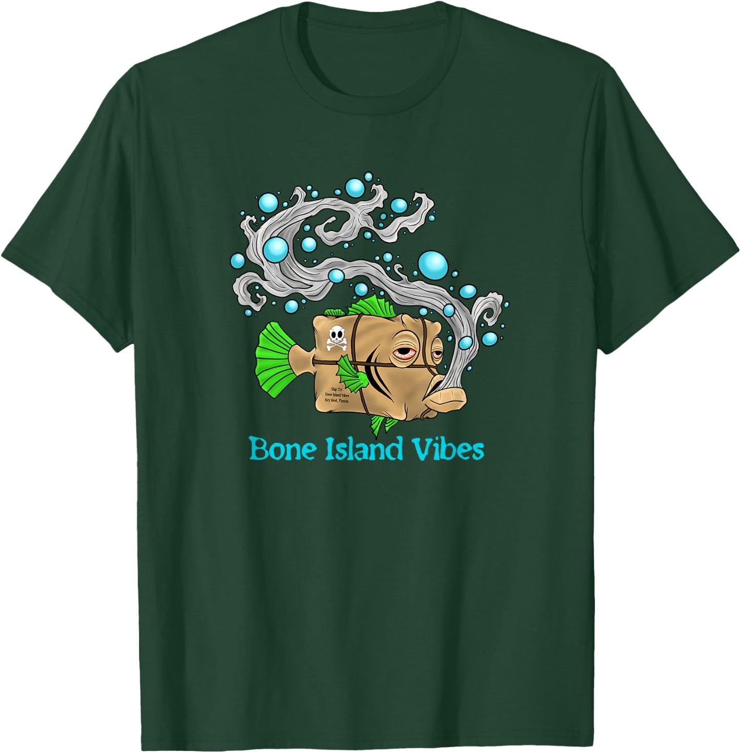 Bone Island Vibes Square Grouper T-Shirt - T-Shirt | Forest