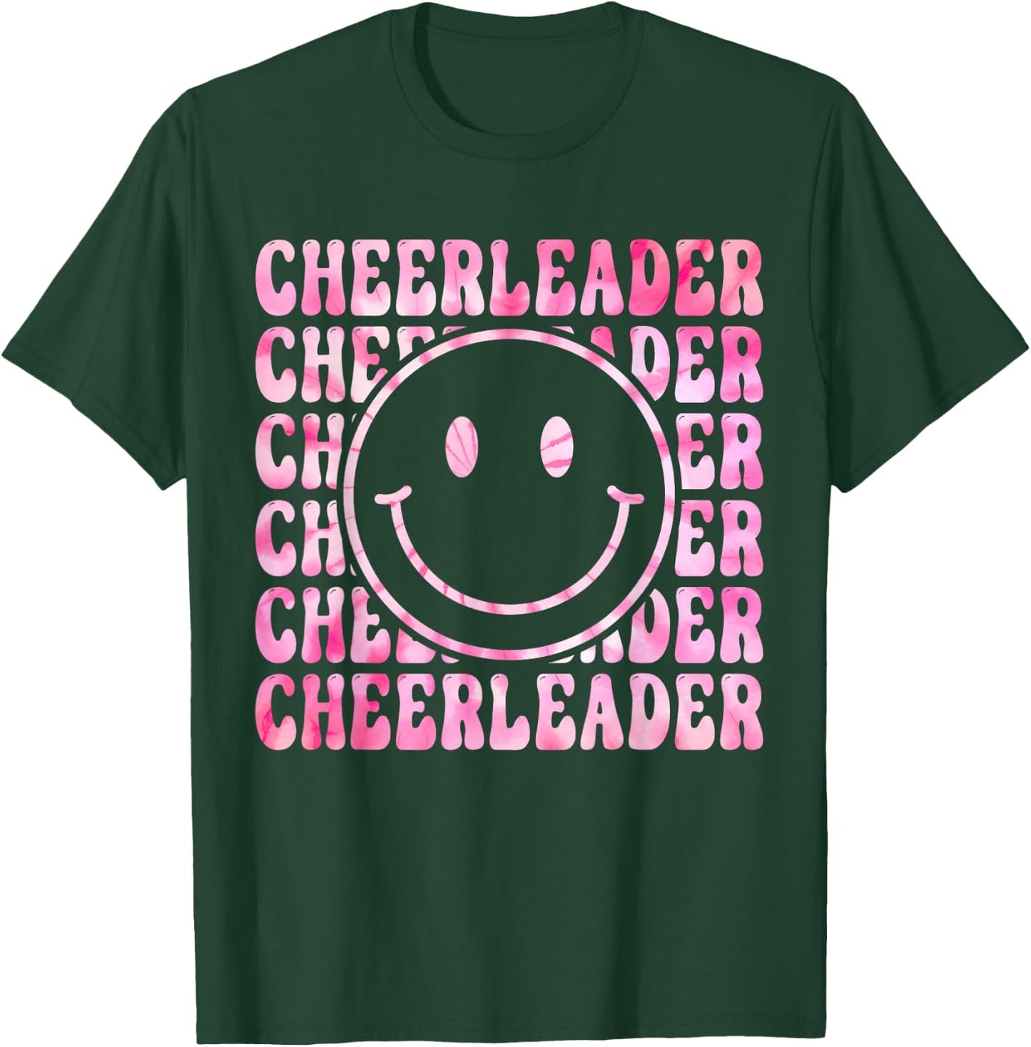 Cute Tie Dye Cheerleading for Cheerleader Squad BFF Cheer T-Shirt - T-Shirt | Forest