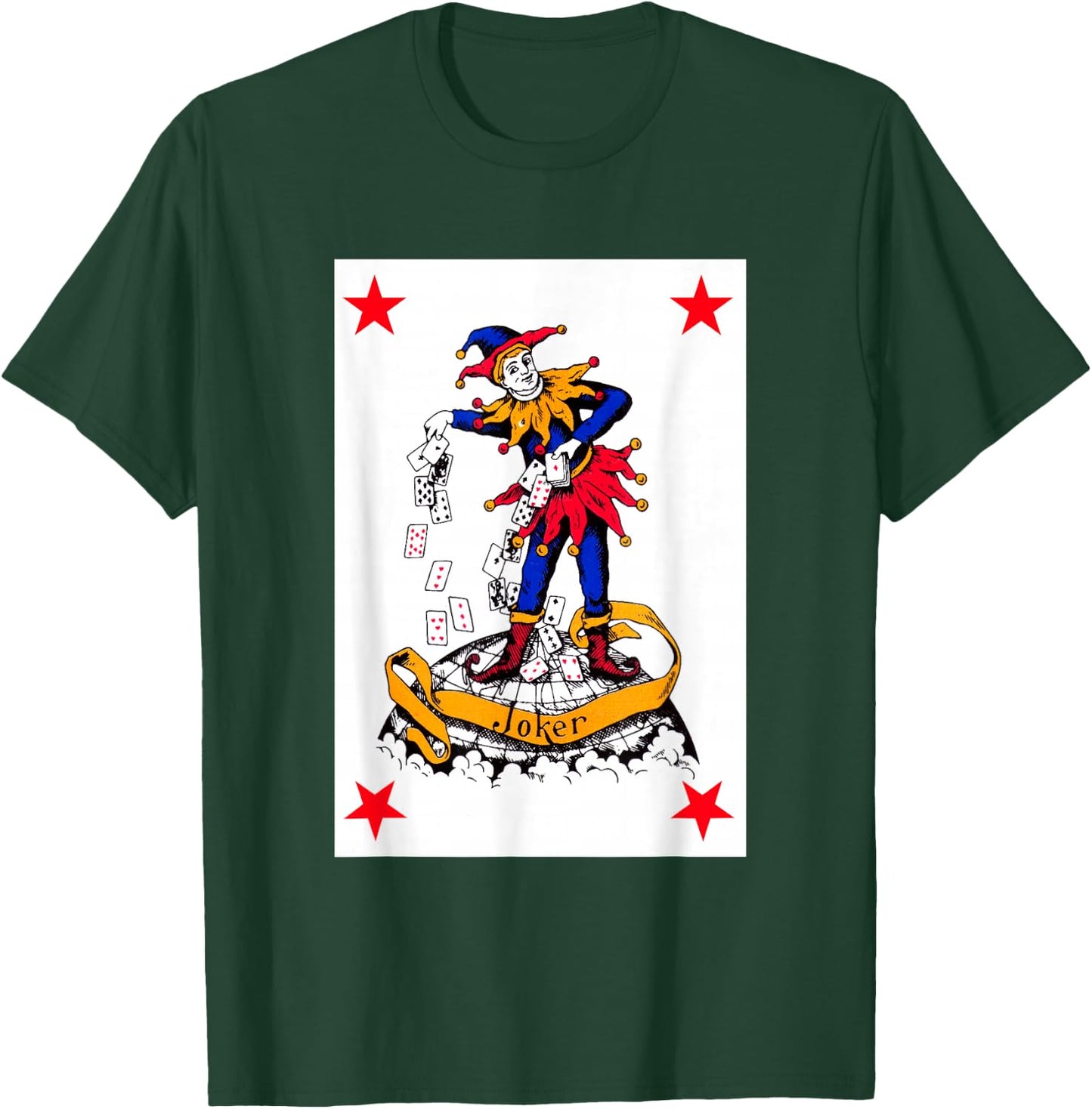 Joker Playing Card Vintage Red Clown Poker Costume T-Shirt - T-Shirt | Forest