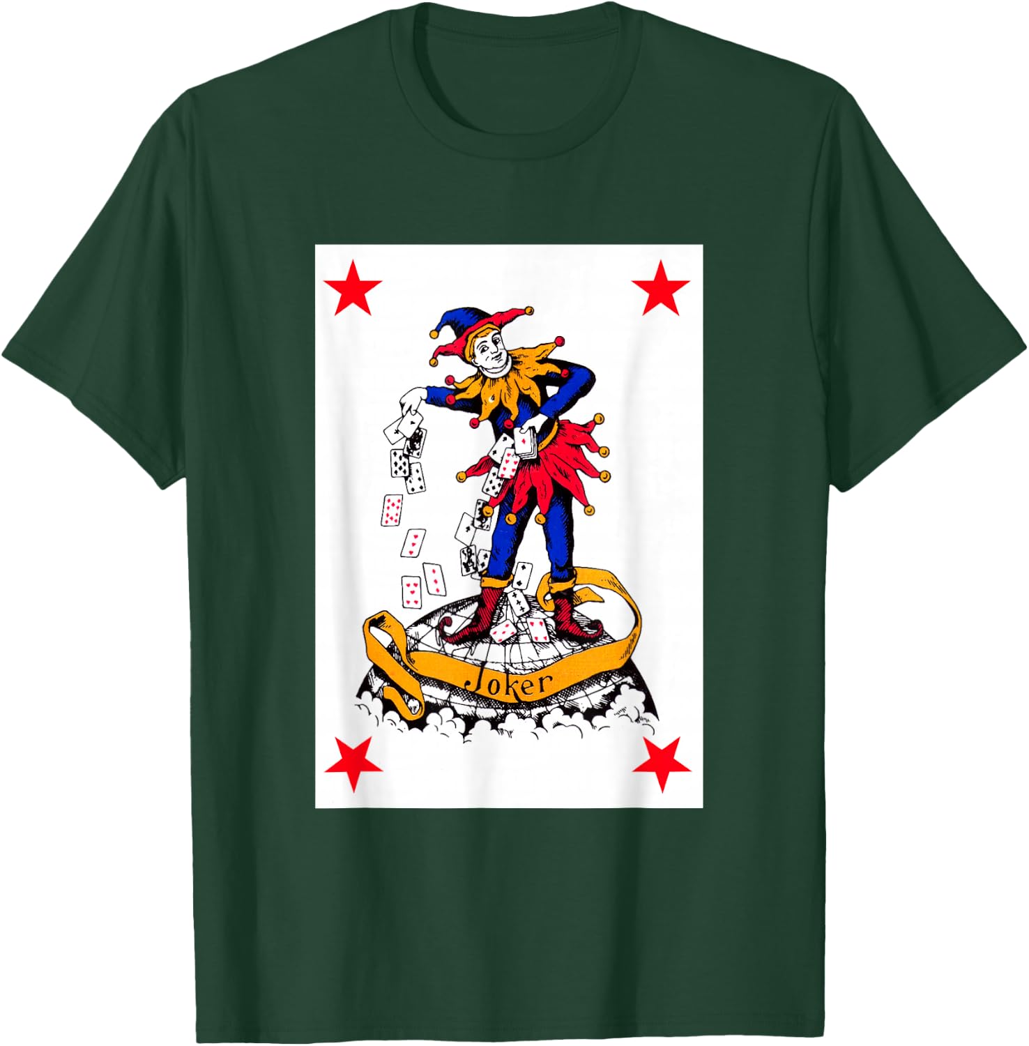 Joker Playing Card Vintage Red Clown Poker Costume T-Shirt - T-Shirt | Forest