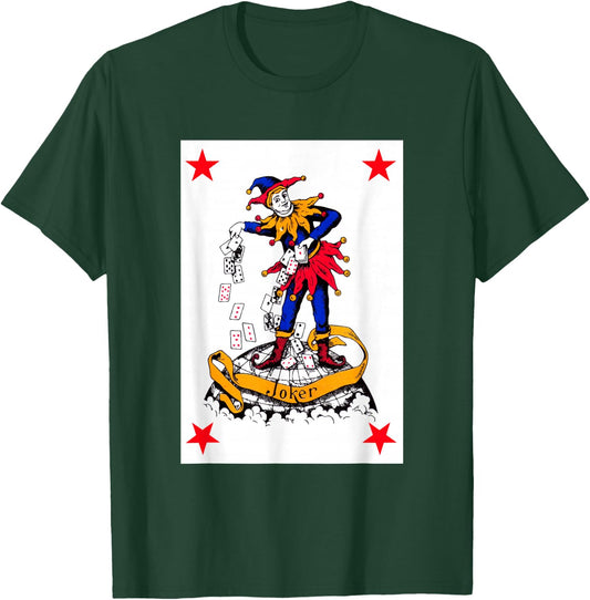 Joker Playing Card Vintage Red Clown Poker Costume T-Shirt - T-Shirt | Forest