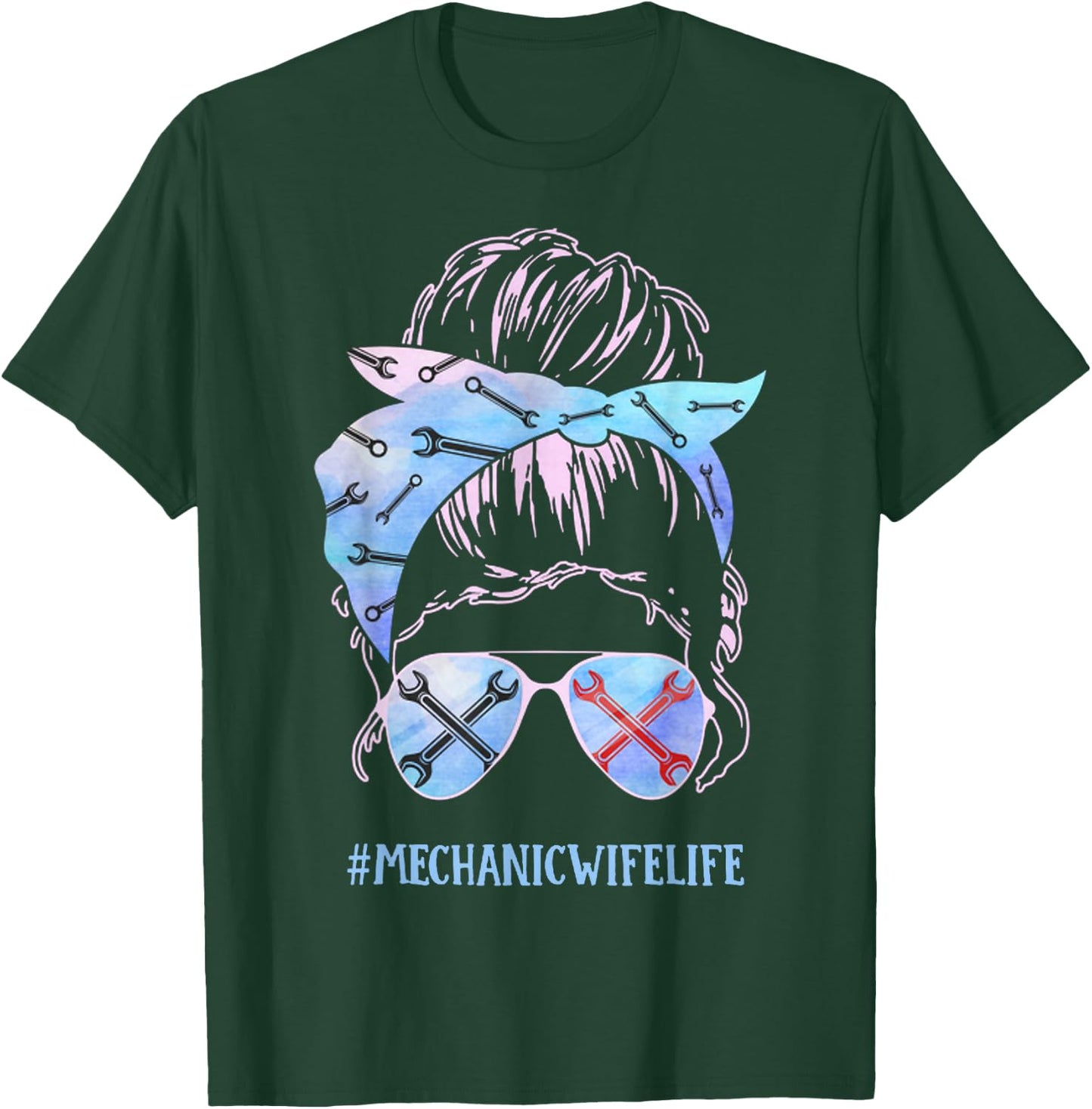 Mechanic Wife Life T-Shirt - T-Shirt | Forest