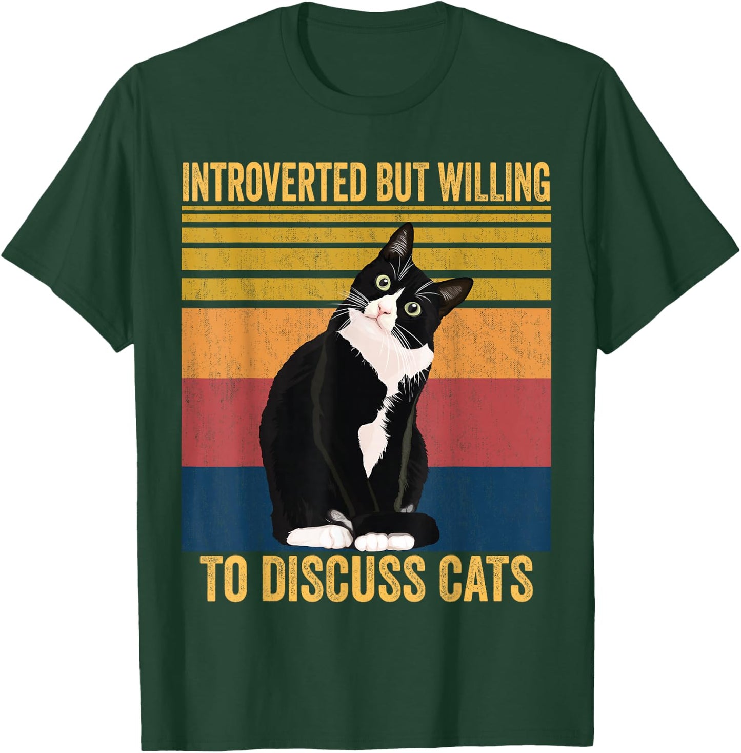 Introverted But Willing To Discuss Cats - Introverted Cat T-Shirt - T-Shirt | Forest