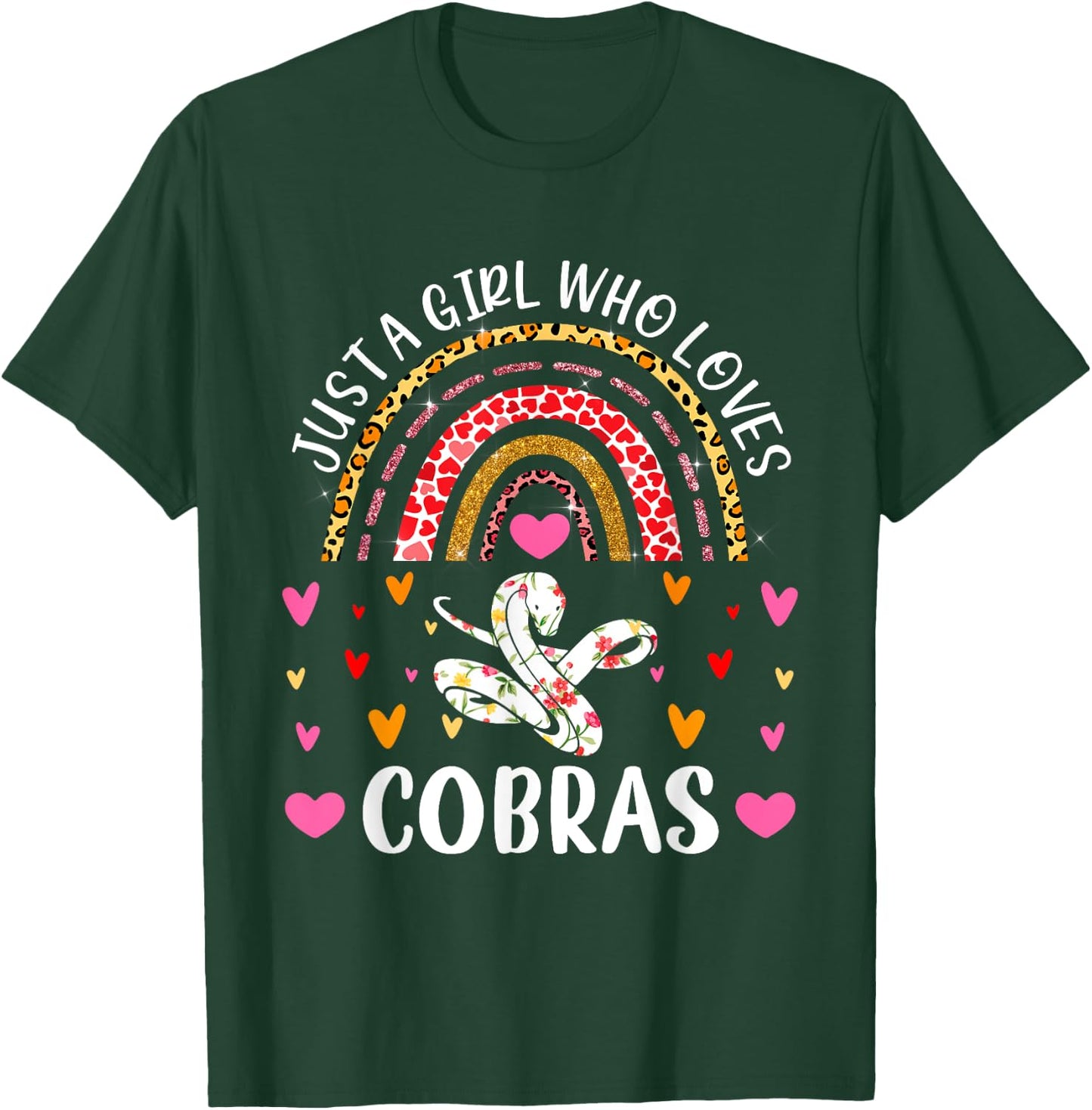 Just A Girl Who Loves Cobras Rainbow Cobra Lover T-Shirt - T-Shirt | Forest