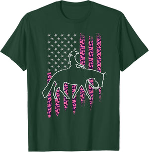 Western Pleasure Riding Design | Patriotic Horse T-Shirt - T-Shirt | Forest