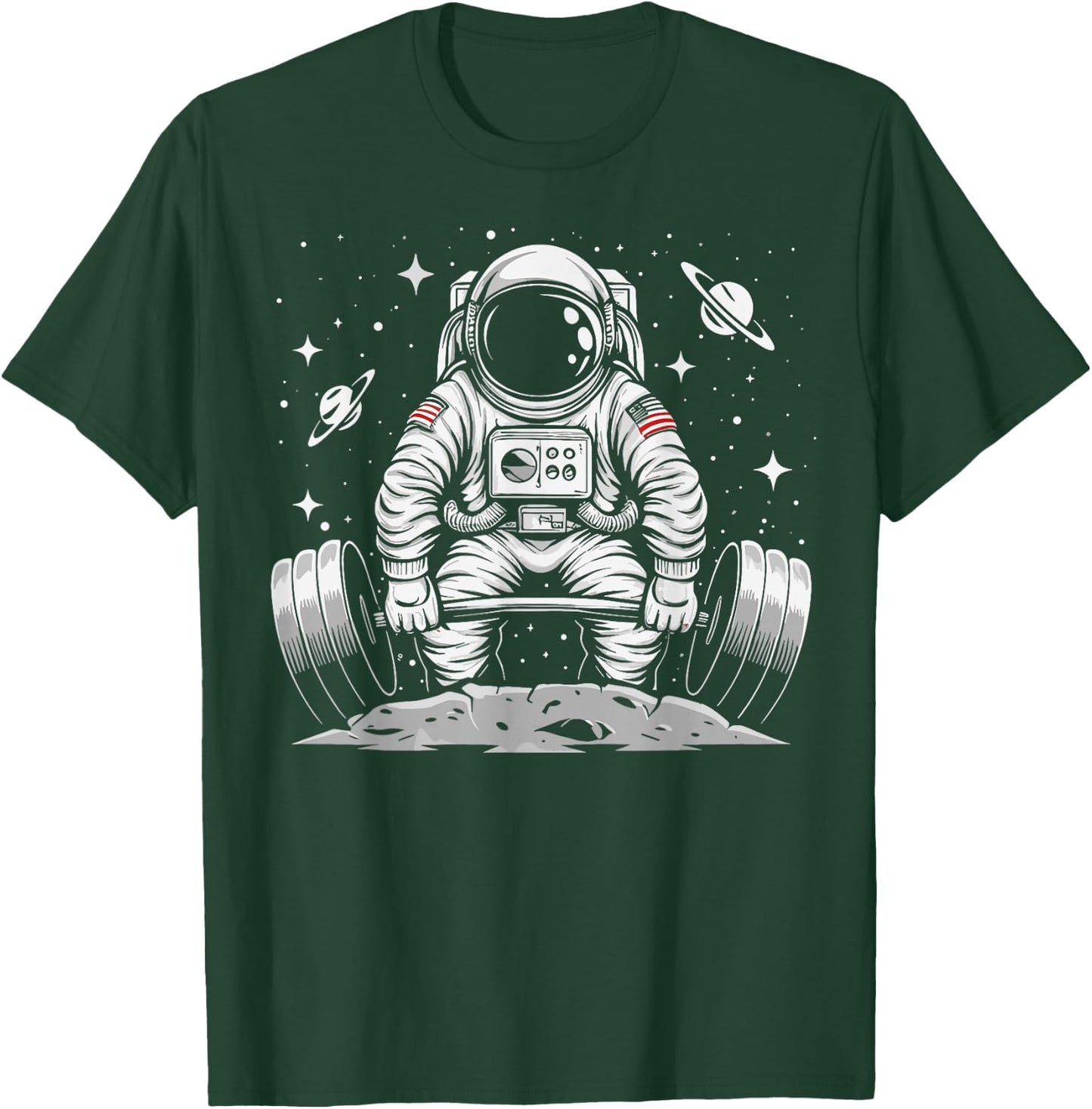 Fitness Planet Astronaut Space Astronaut Weightlifting T-Shirt - T-Shirt | Forest