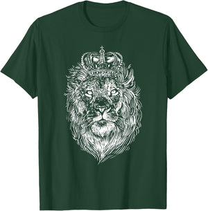 Lion with crown, hand-drawn T-Shirt - T-Shirt | Forest