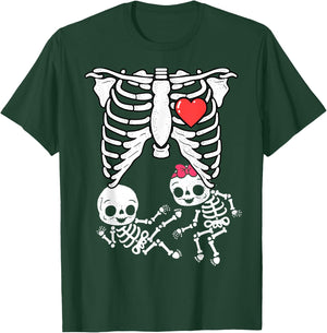 Skeleton Pregnancy Announcement Shirt Boy Girl Twins Xray T-Shirt - T-Shirt | Forest