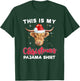 Highland Cow Christmas Pajama Santa Cow Lover T-Shirt - T-Shirt | Forest