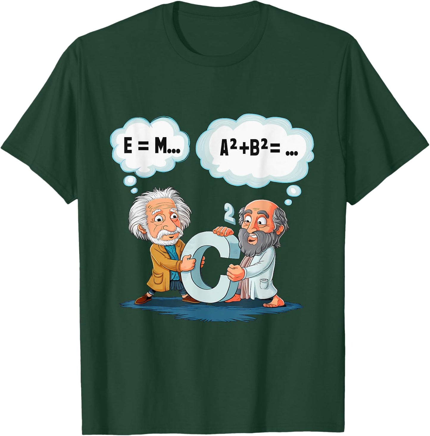 Funny Math E = MC² a² + b² = c² Groovy Science T-Shirt - T-Shirt | Forest
