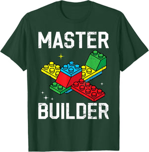 Master Builder Kids Building Blocks Brick Toy for Boys & Men T-Shirt - T-Shirt | Forest