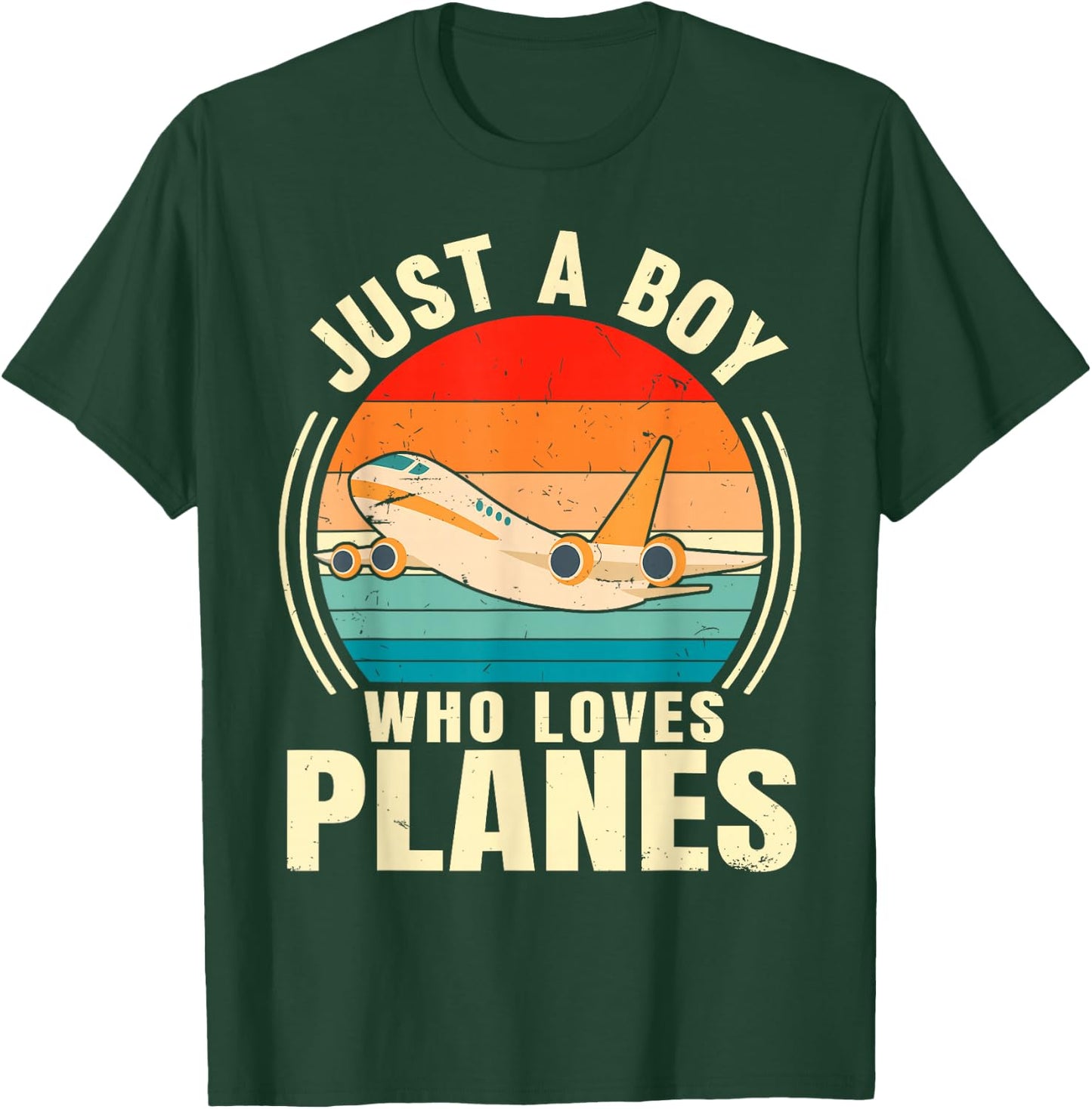 Just A Boy Who Loves Planes Airplane Aircraft Lovers T-Shirt - T-Shirt | Forest