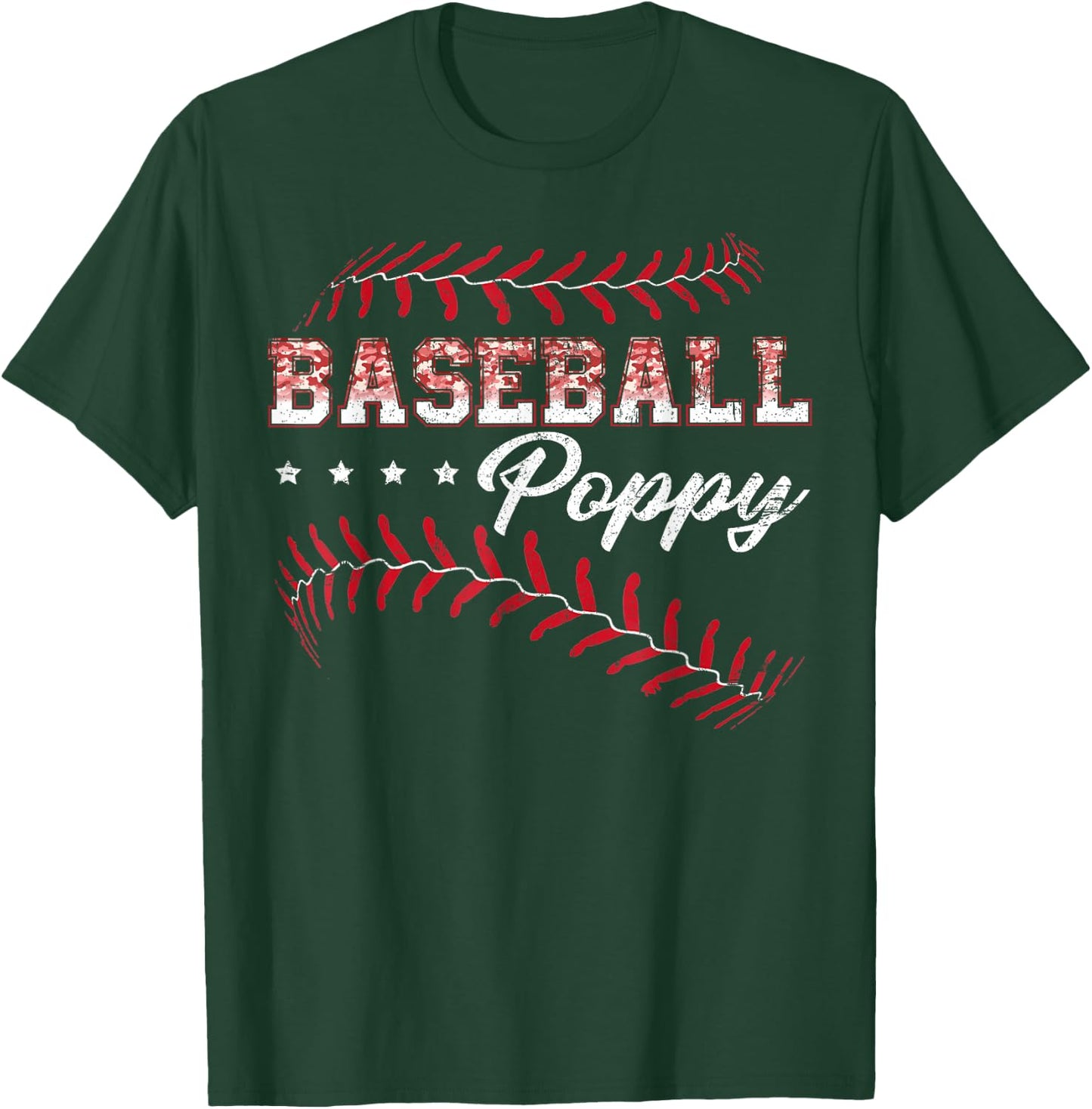 Baseball Poppy Funny Baseball Player Sports Fathers Day T-Shirt - T-Shirt | Forest