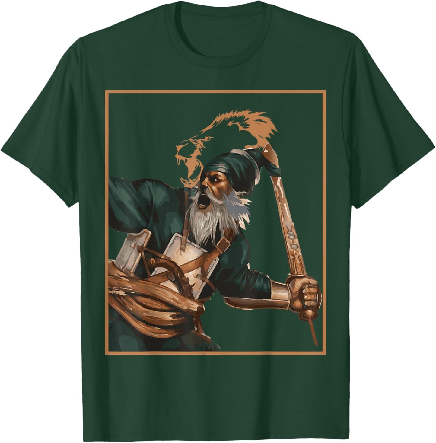 Sikh Martyr Baba Deep Singh Shahid Khanda Lion T-Shirt - T-Shirt | Forest