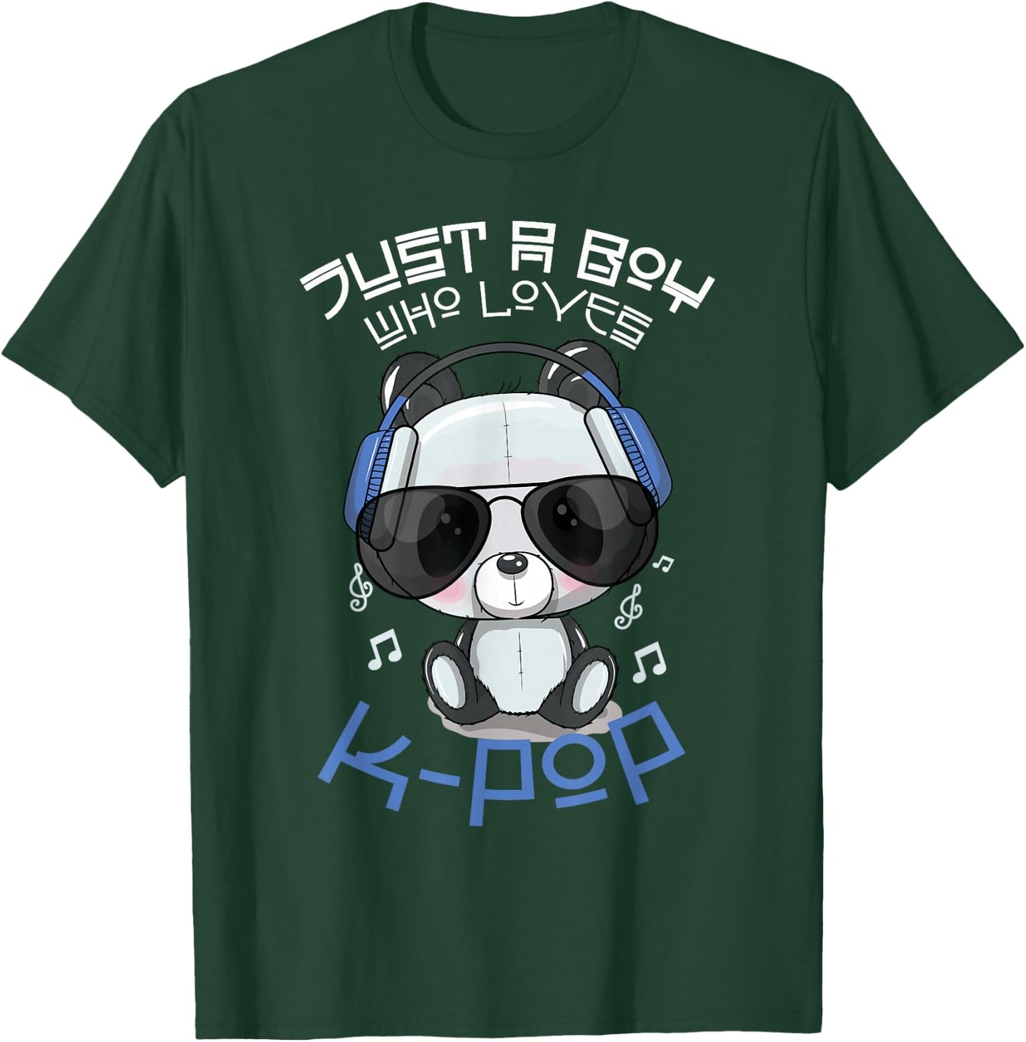 Just A Boy Who Loves K-Pop Korean Pop Music Korea Panda T-Shirt - T-Shirt | Forest