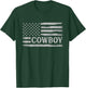 Cowboy Grey Vintage USA Flag Father's Day Rancher T-Shirt - T-Shirt | Forest