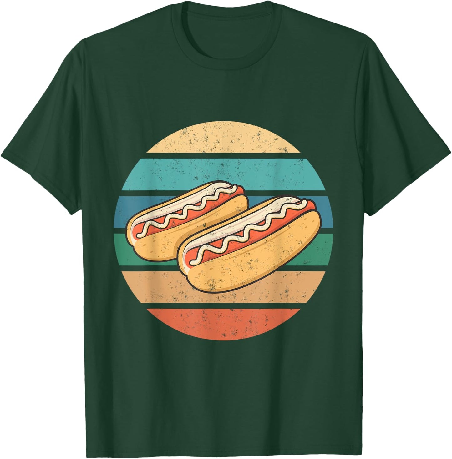 Vintage retro style background hotdogs, for hotdog lovers T-Shirt - T-Shirt | Forest