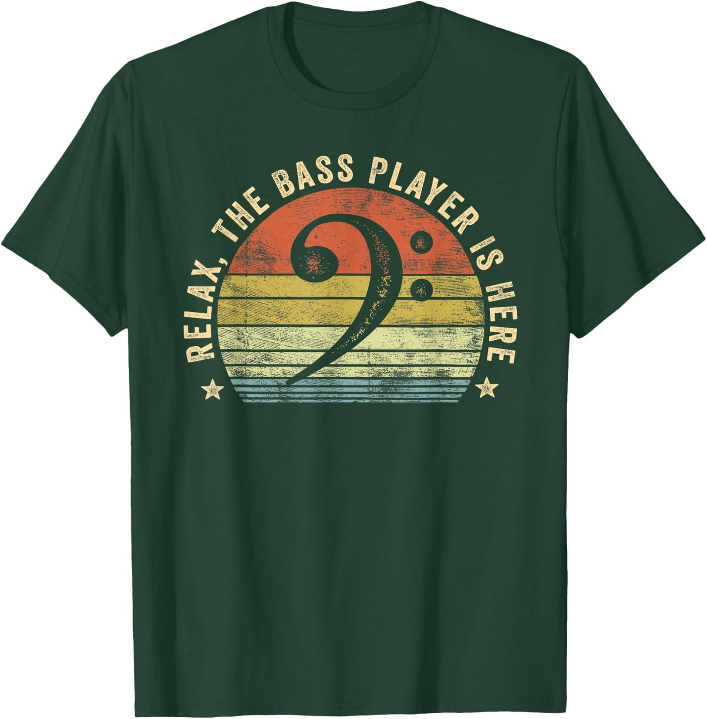Relax The Bass Player is Here Bassist Gifts Music Guitar Small T-Shirt - T-Shirt | Forest
