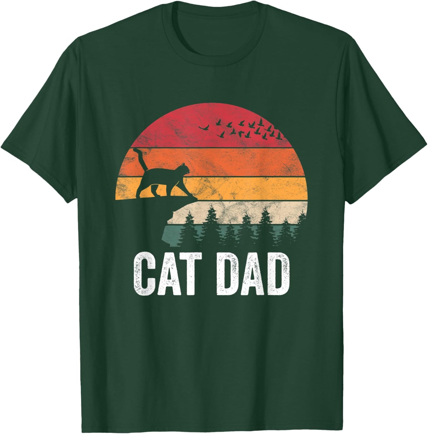 Best Cat Dad Retro Cat Lover Father T-Shirt - T-Shirt | Forest