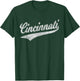 Cincinnati Ohio Retro Script Sports Jersey Flag T-Shirt - T-Shirt | Forest