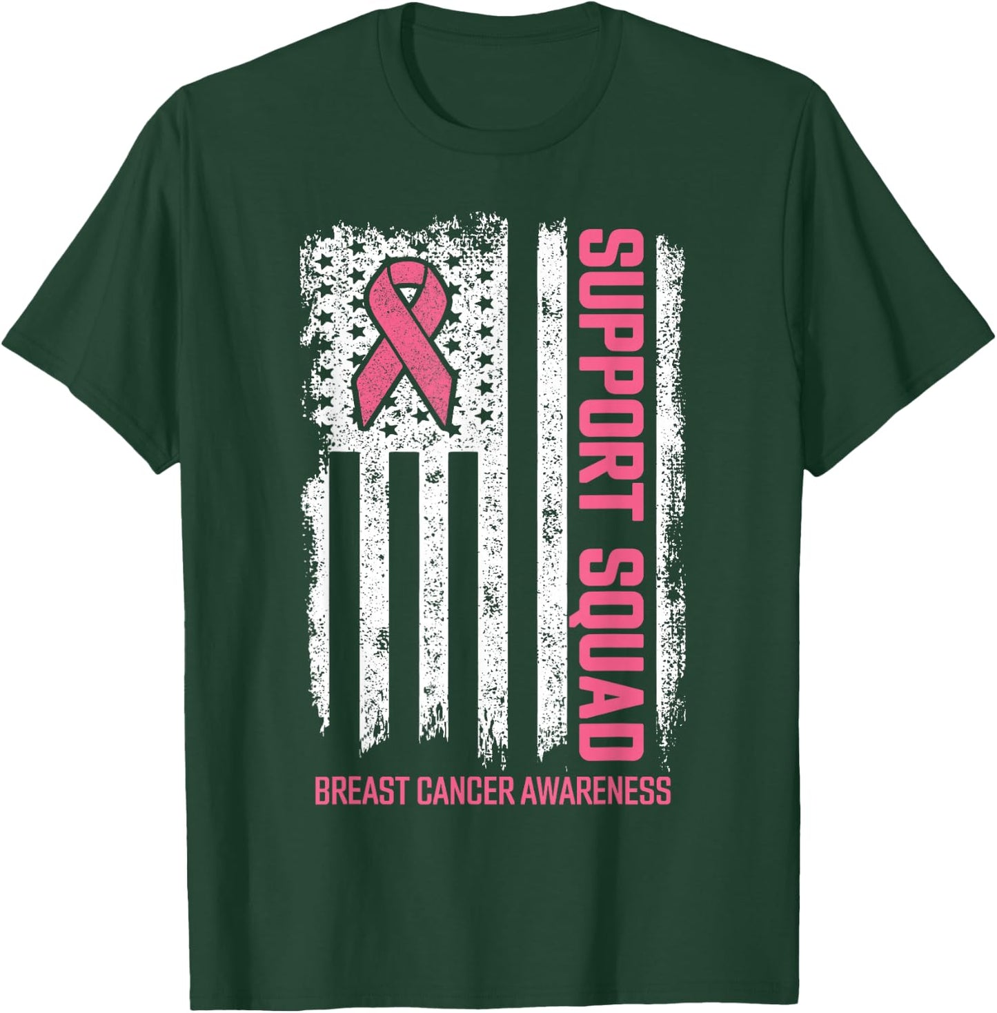 Breast Cancer Support Squad Breast Cancer Awareness T-Shirt - T-Shirt | Forest
