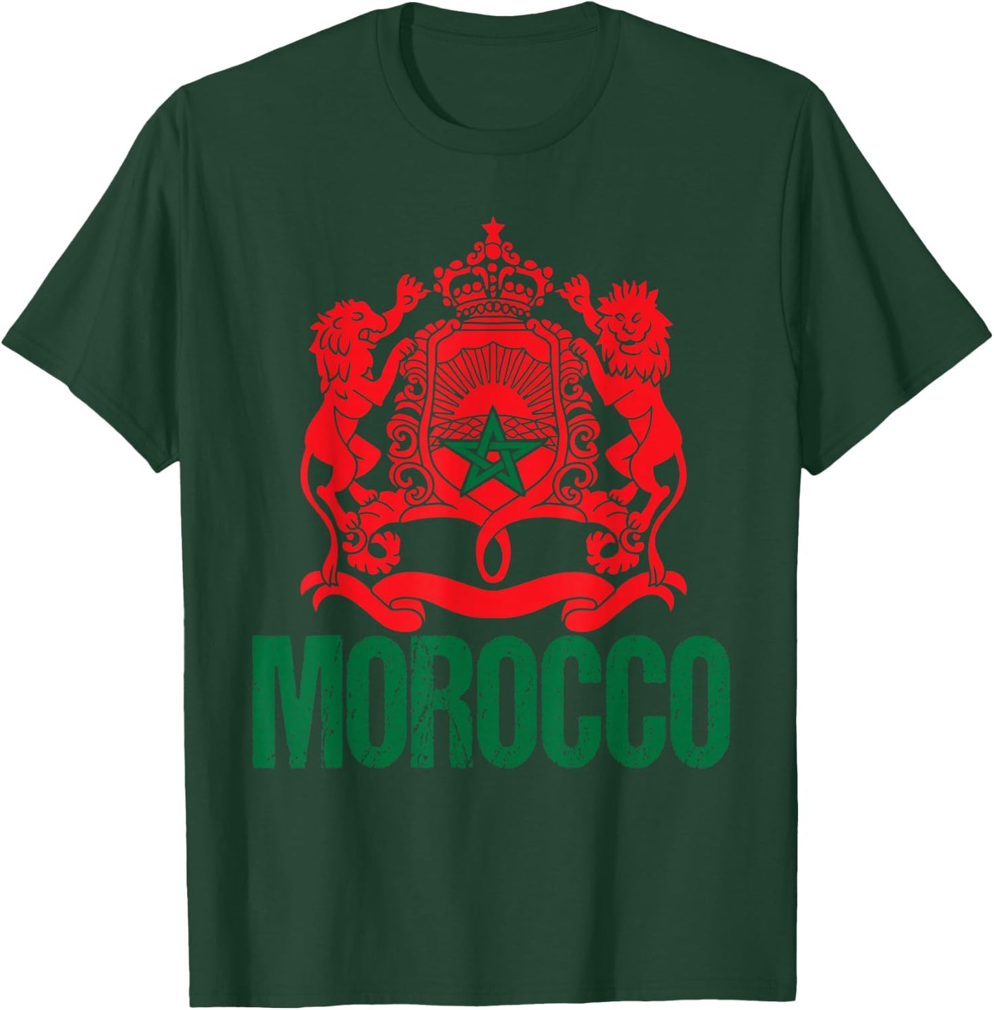 Morocco Football Soccer World 2026 Flag Design Outfit T-Shirt - T-Shirt | Forest