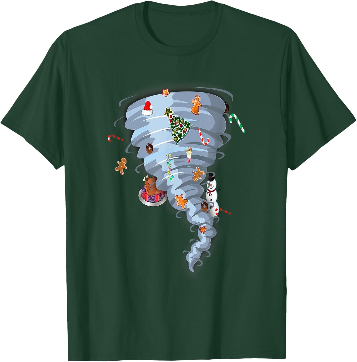 Christmas Tornado - New Year Storm - Scary Weather T-Shirt - T-Shirt | Forest