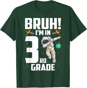 Third Grade Dabbing Boy Astronaut Bruh i'm in 3rd Grade T-Shirt - T-Shirt | Forest