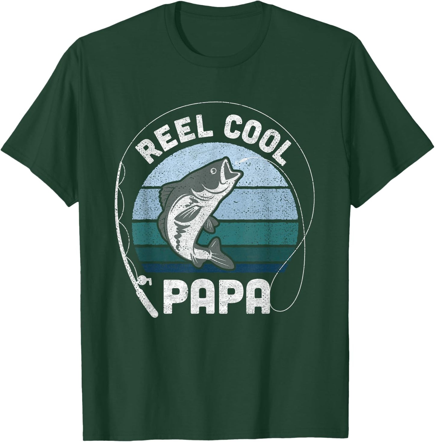 Funny Reel Cool Papa Fishing Fathers Day T-Shirt - T-Shirt | Forest