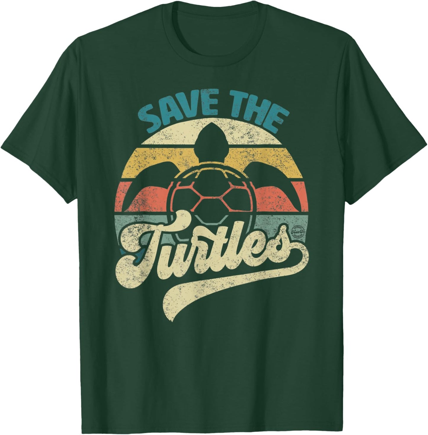 Save The Turtles Retro T-Shirt - T-Shirt | Forest