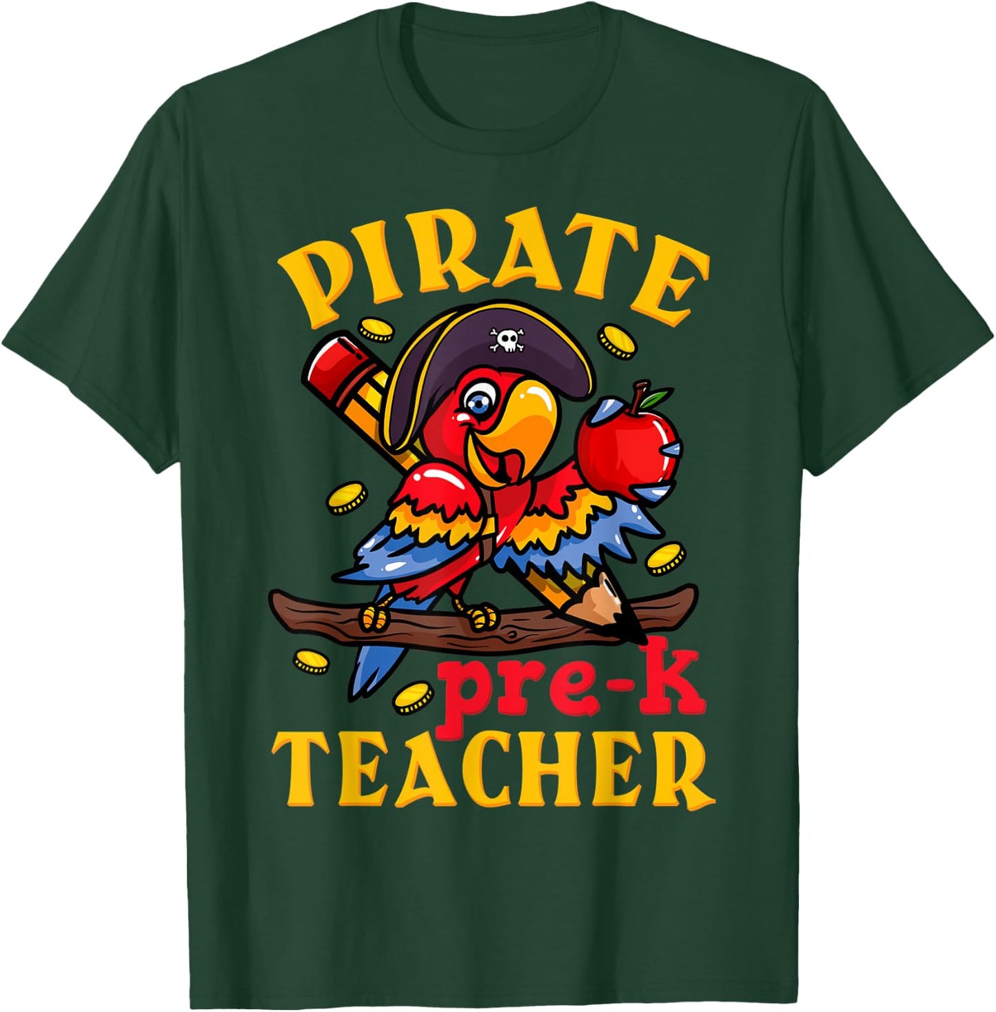 Pirate Pre-K Teacher Preschool Halloween Women Kids T-Shirt - T-Shirt | Forest