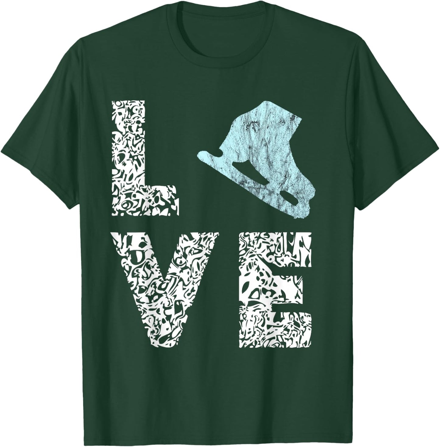 Ice Skates Figure Skating Ice Skates Rink Skate T-Shirt - T-Shirt | Forest