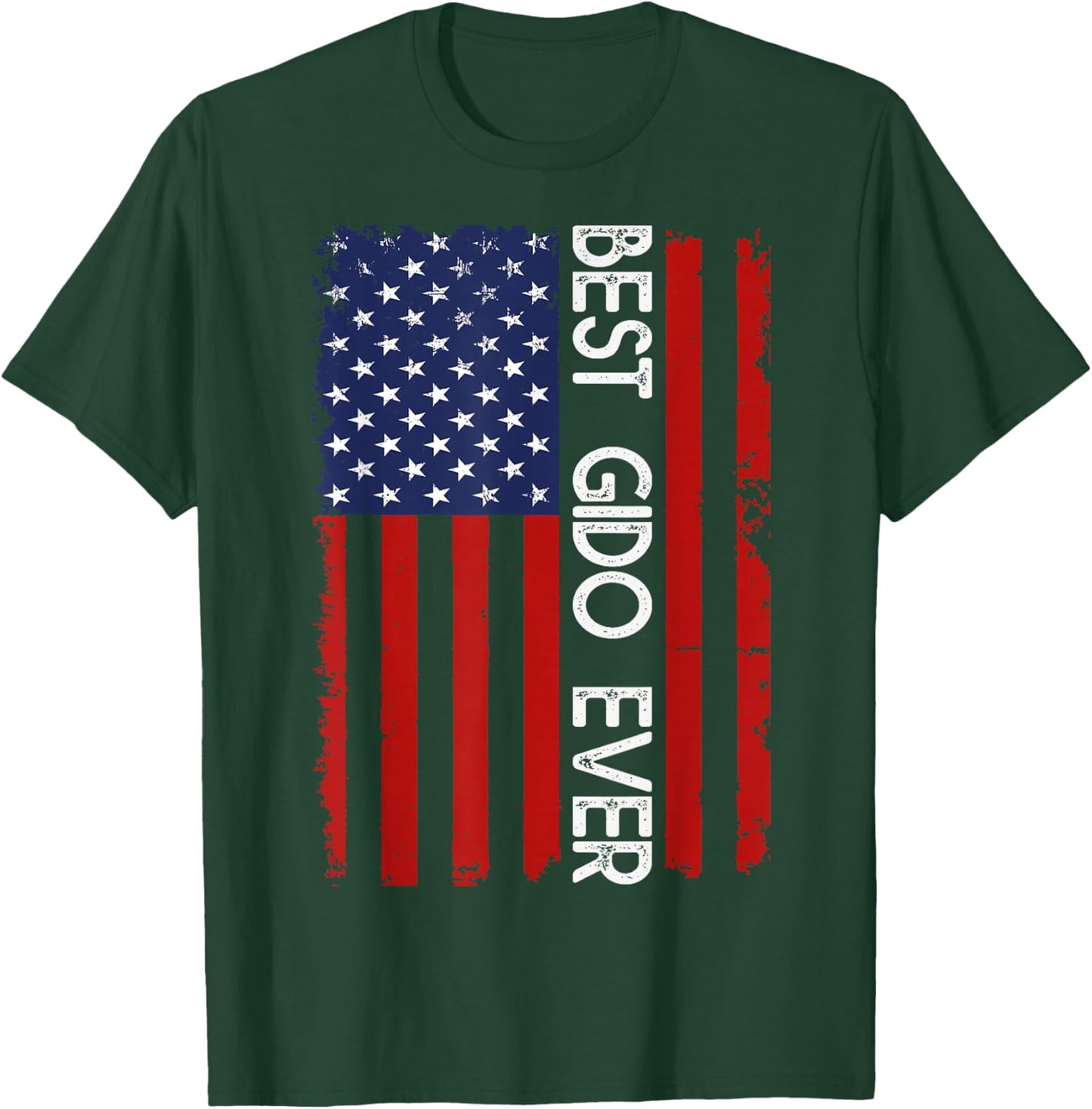 Best GIDO Ever Vintage American Flag Fathers Day T-Shirt - T-Shirt | Forest