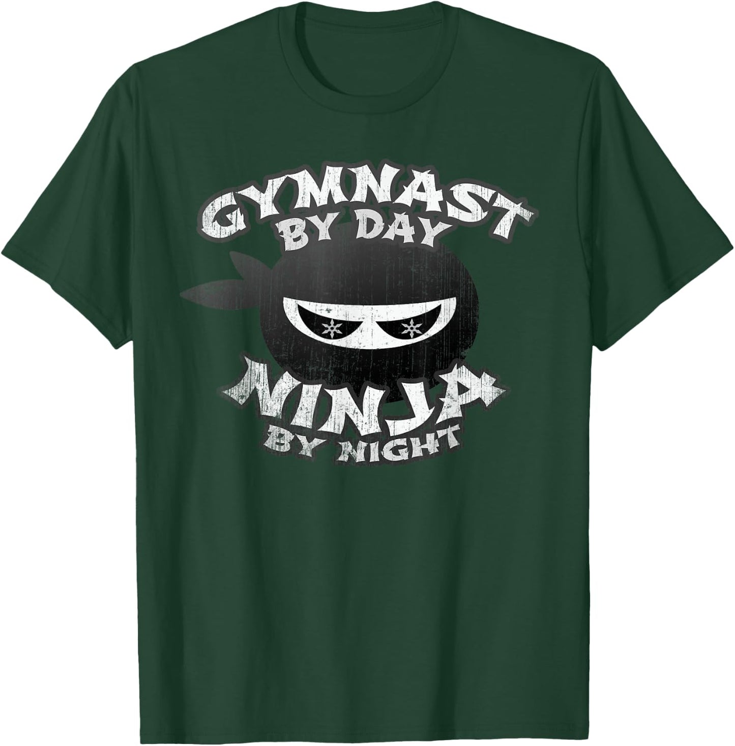Cute GYMNAST Day NINJA by NIGHT Gymnastics Team Girl Flippin T-Shirt - T-Shirt | Forest