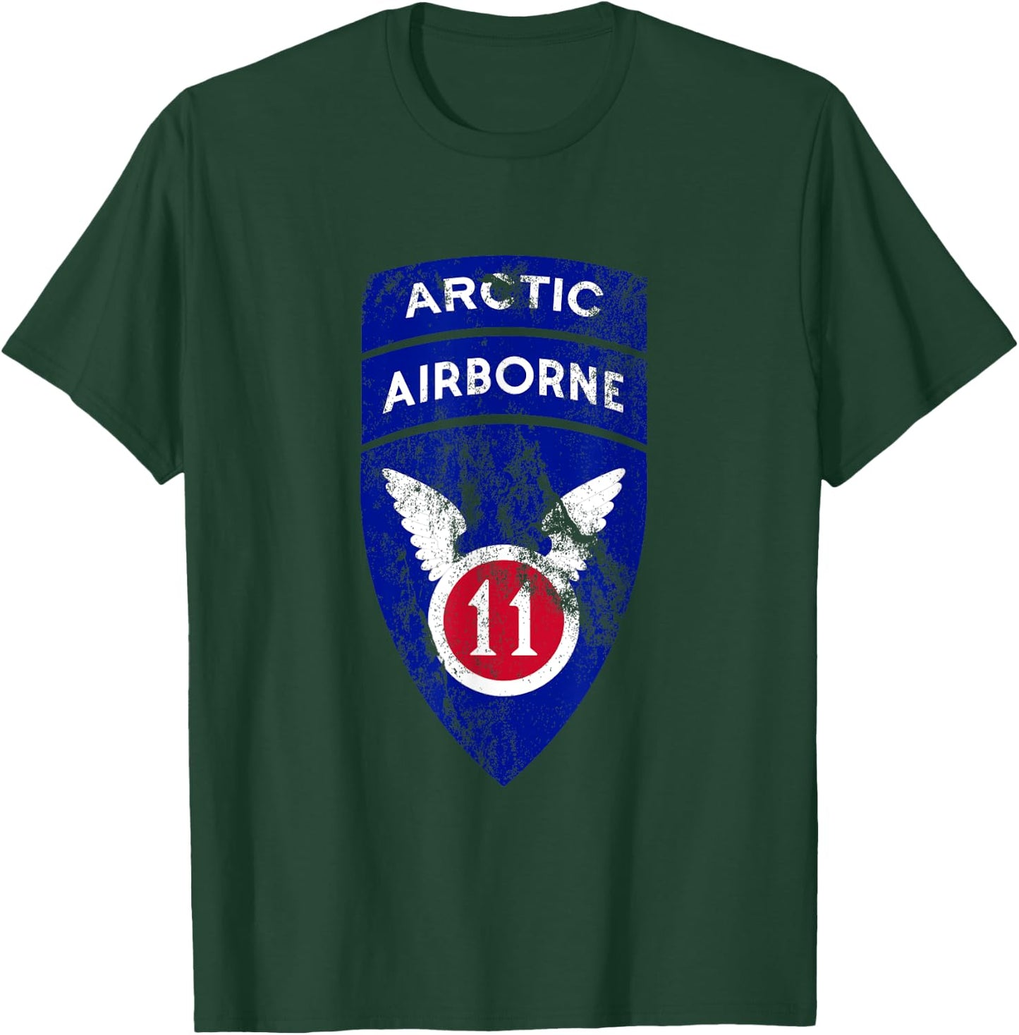 11th Airborne Division Patch - Arctic Angels - Vintage T-Shirt - T-Shirt | Forest