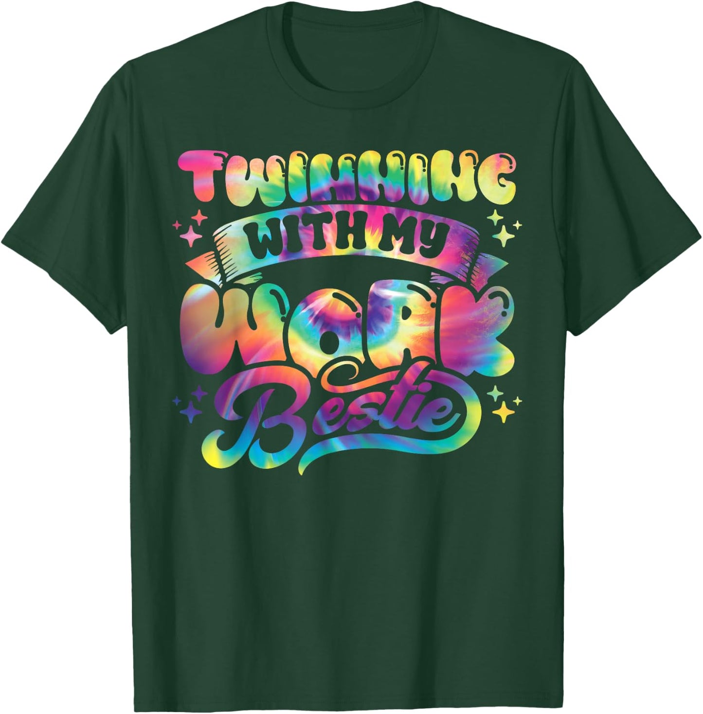 Spirit Week Twin Day Twinning with My Work Bestie Tie Dye T-Shirt - T-Shirt | Forest