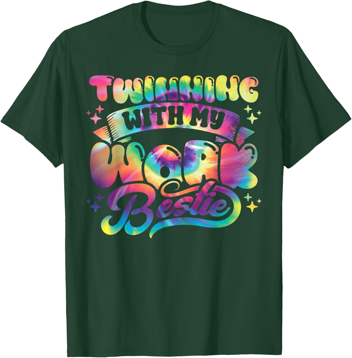 Spirit Week Twin Day Twinning with My Work Bestie Tie Dye T-Shirt - T-Shirt | Forest
