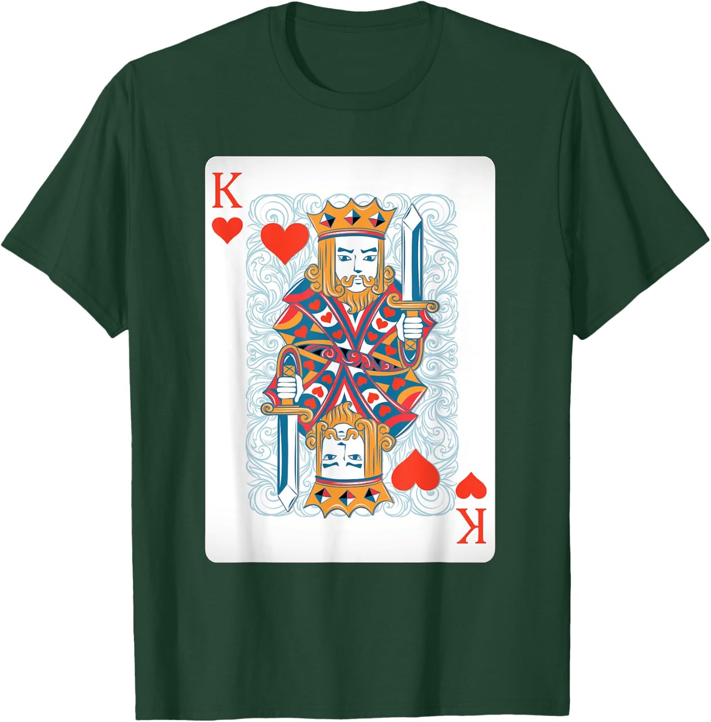 King Of The Hearts Playing Card Poker T-Shirt - T-Shirt | Forest