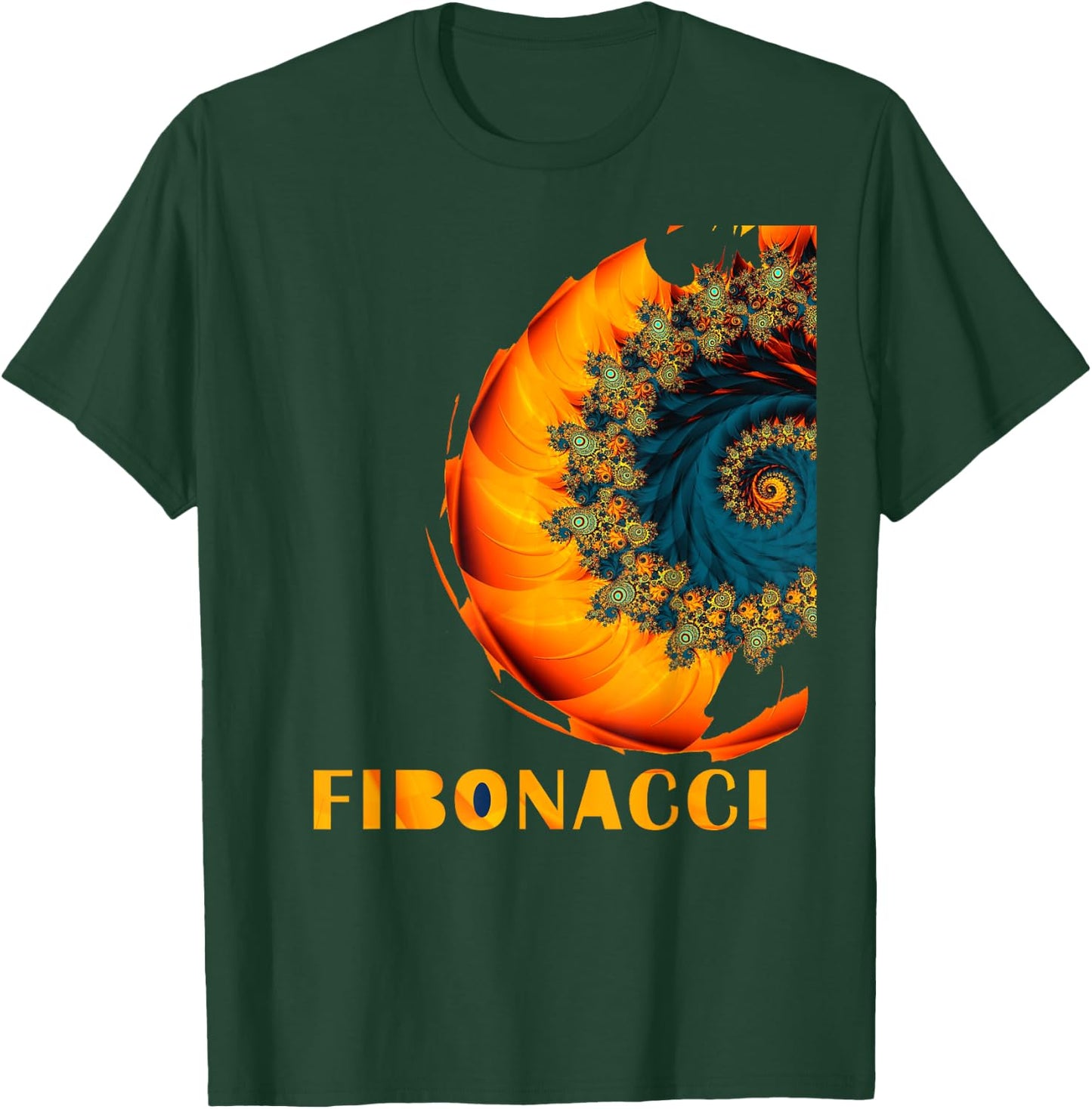Mega Geometric Sacred Geometry Shirts Fibonacci Flower Circle Black Adult Casual Modern Short Sleeve T-Shirt - T-Shirt | Forest