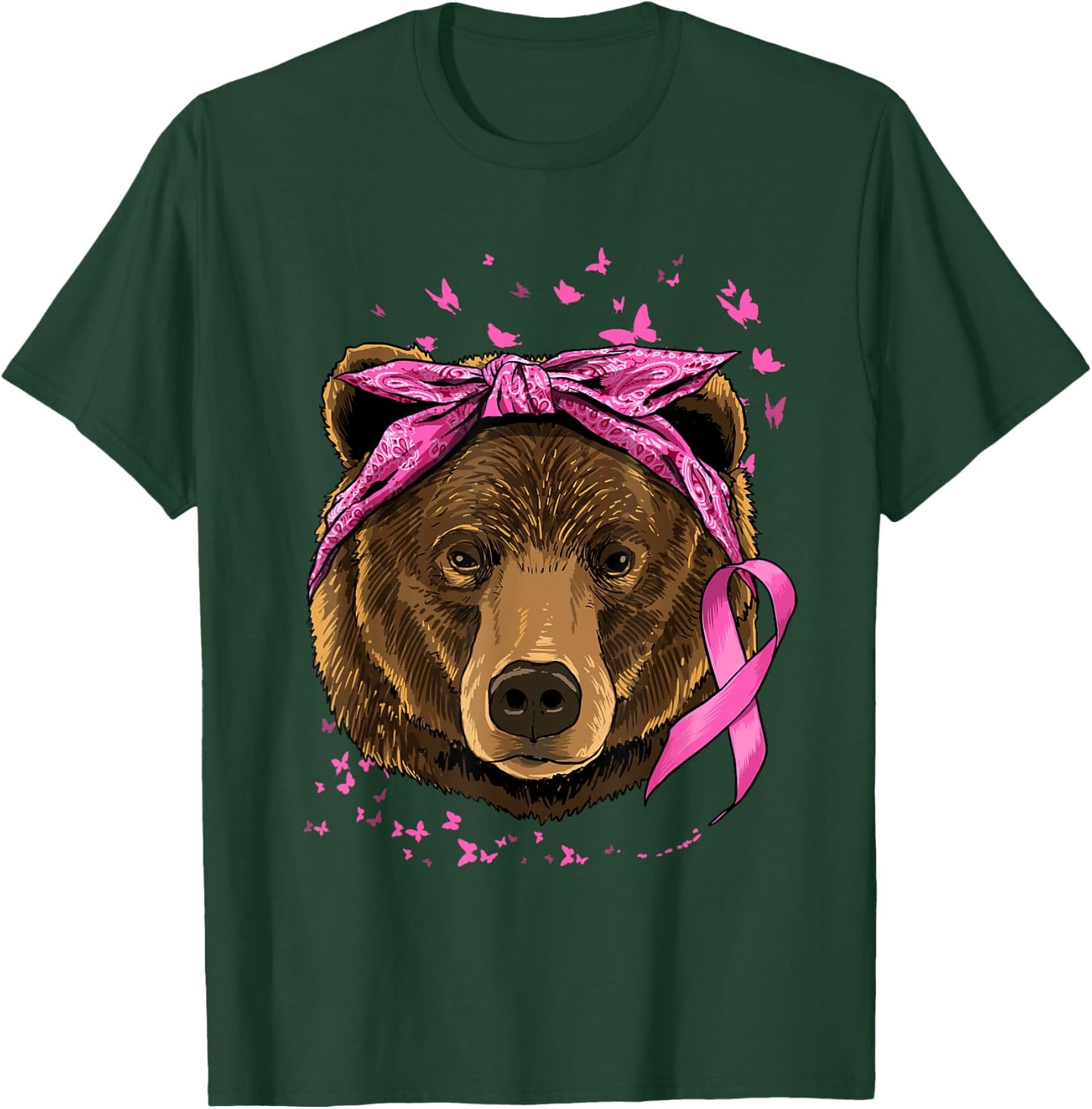 Pawsome Breast Cancer Awareness Women's Pink Animal Print - Small - Short Sleeve - Classic Fit - Cotton Blend - Imported T-Shirt - T-Shirt | Forest