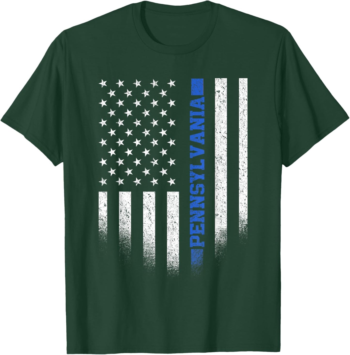 Pennsylvania State Blue Line US Flag PA Police Officer T-Shirt - T-Shirt | Forest