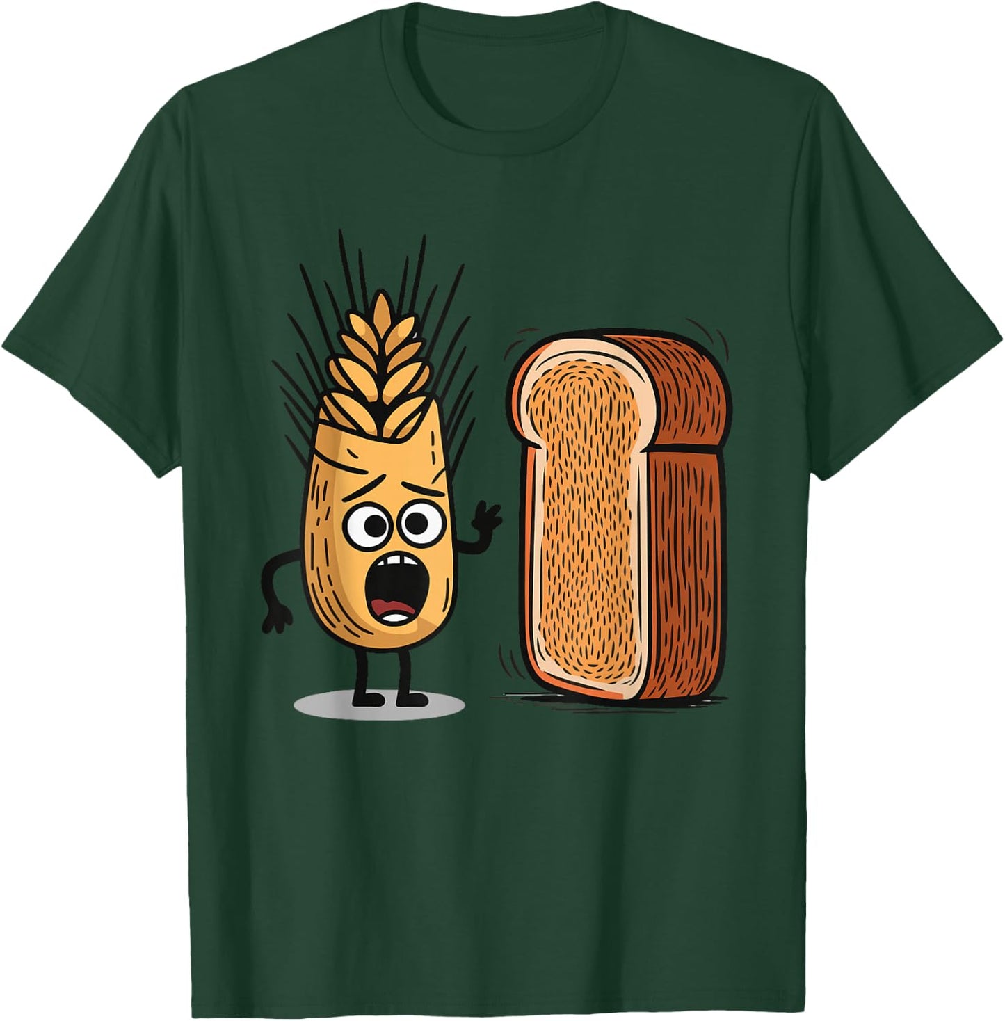 Surprised Wheat Looking At Bread T-Shirt - T-Shirt | Forest