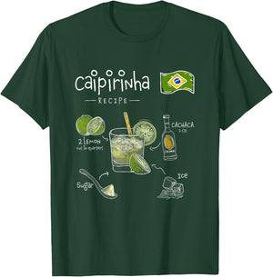 Caipirinha Brazilian Cocktail Classic Bartender Recipe T-Shirt - T-Shirt | Forest