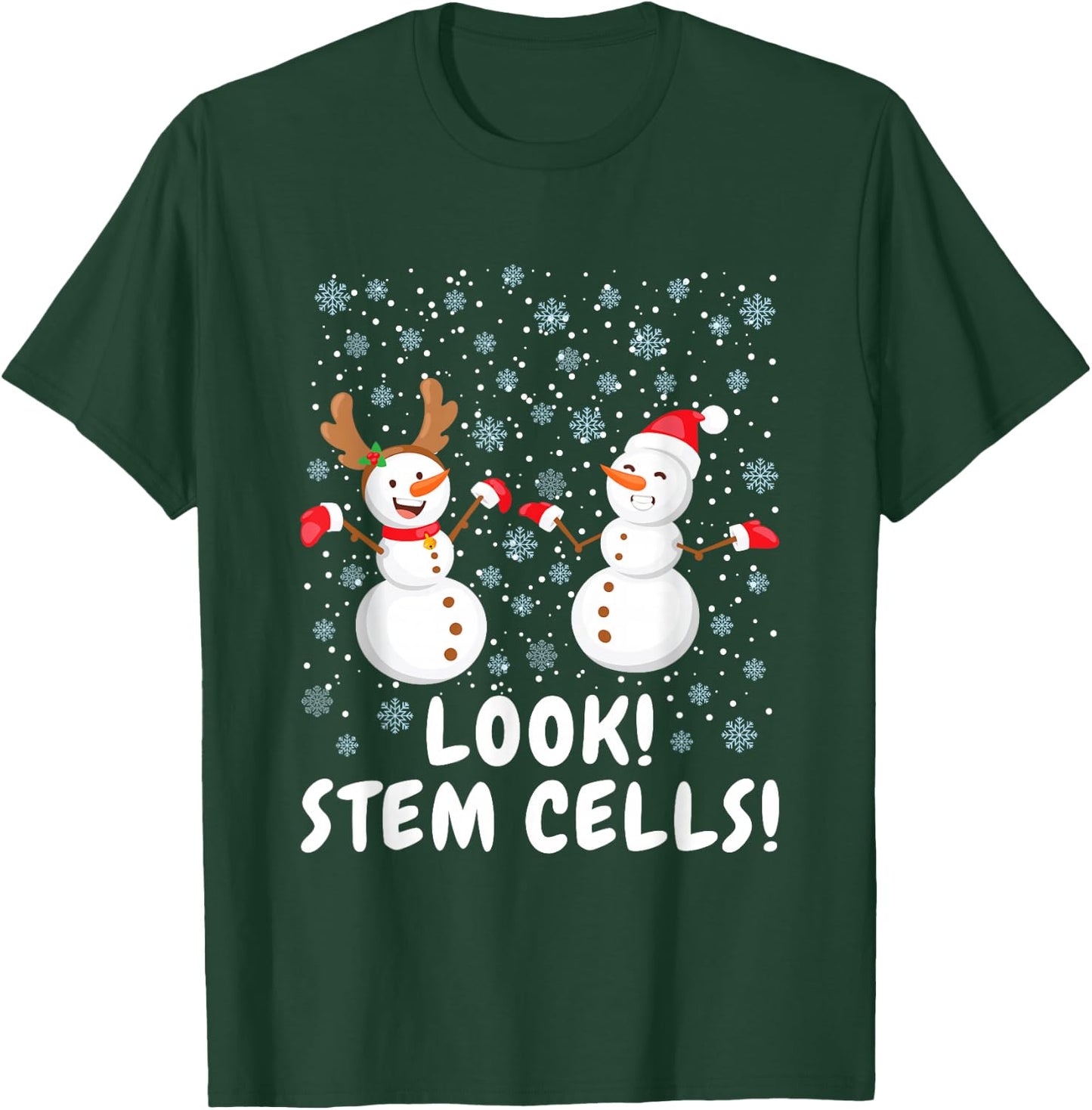 Funny Stem Cell Snowman Christmas Science Gift T-Shirt - T-Shirt | Forest