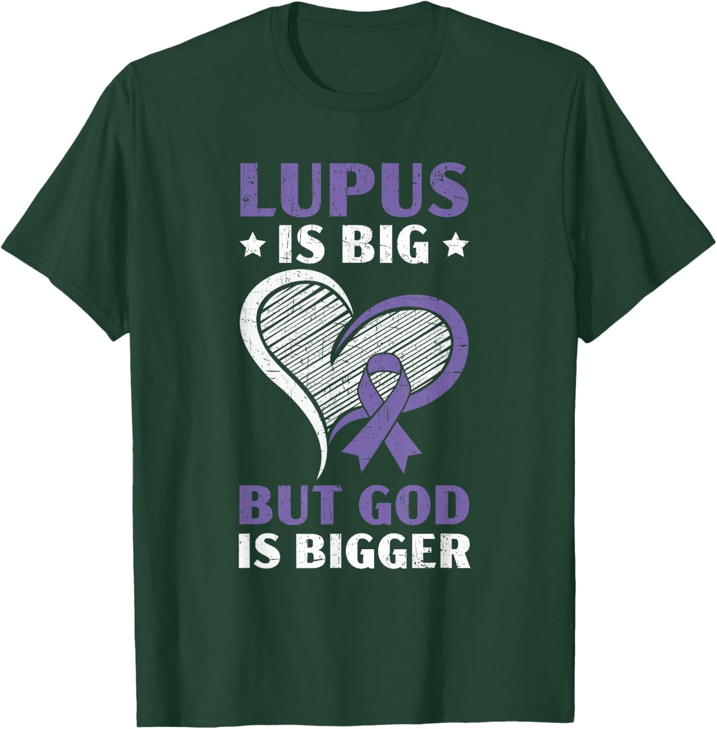 Lupus Awareness Purple Ribbon SLE Autoimmune Disease T-Shirt - T-Shirt | Forest