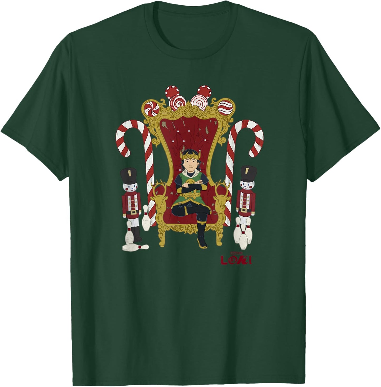 Marvel Loki Kid Loki On The Christmas Throne T-Shirt - T-Shirt | Forest