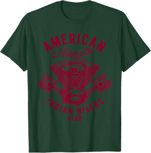 retro American Motorcycle Indian Bikers Club T Shirt T-Shirt - T-Shirt | Forest