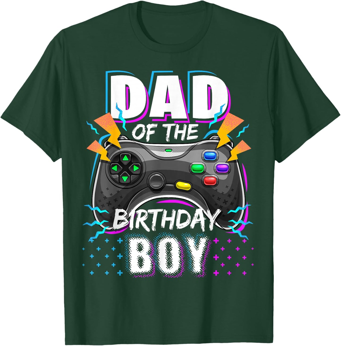 Dad of the Birthday Boy Matching Video Gamer Birthday Party T-Shirt - T-Shirt | Forest